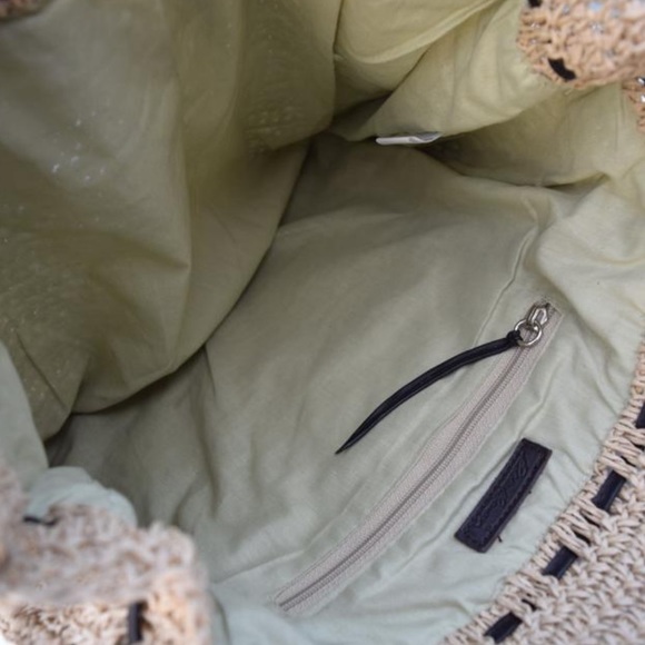 Eddie Bauer Woven Straw and Leather Tote - Picture 10 of 16